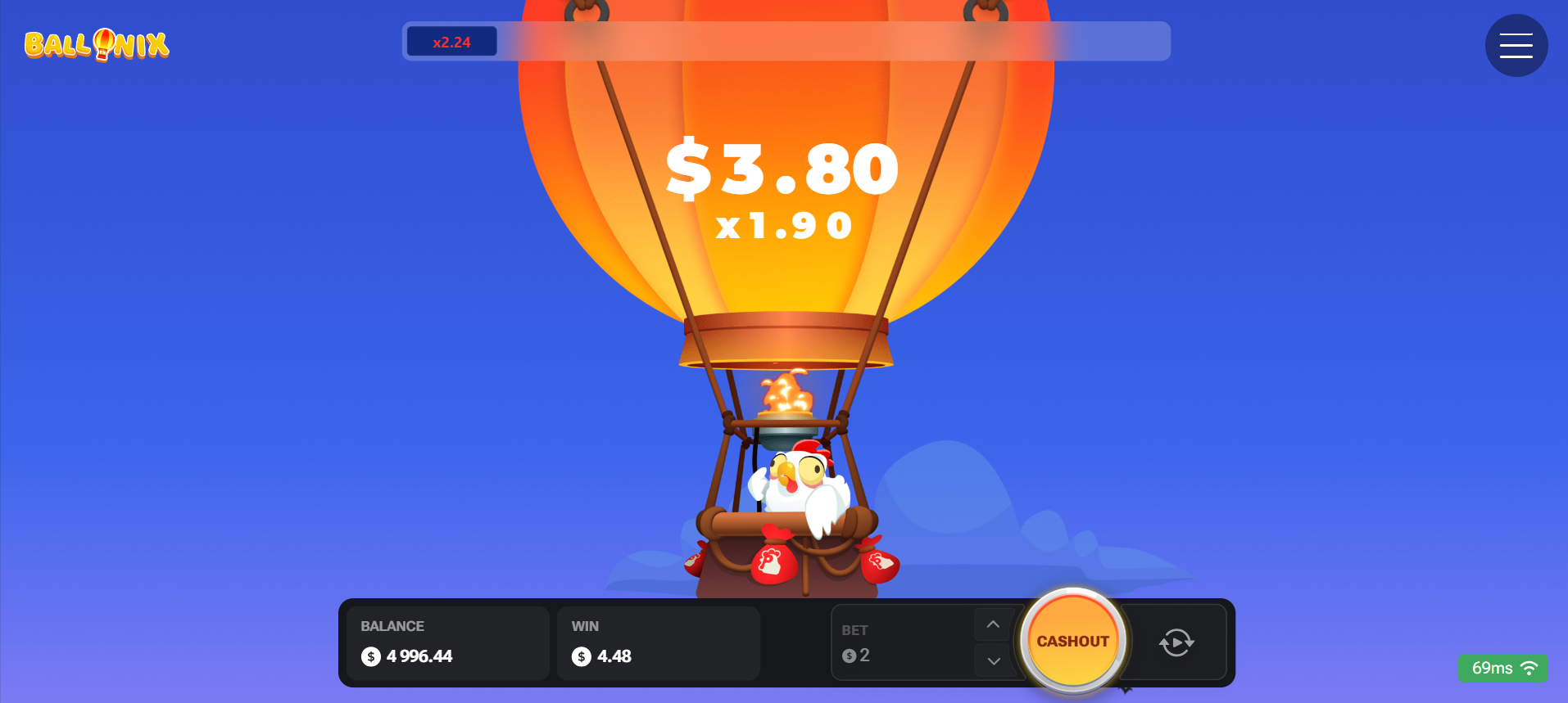 Ballonix Indian Funny Chicken Crash Game